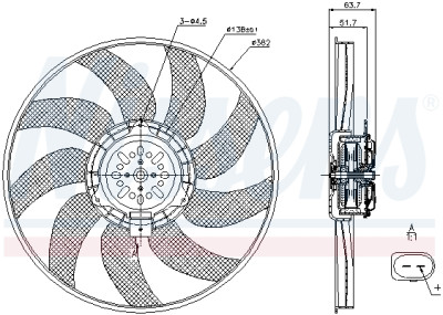 Ventilador, arrefecimento do motor NISSENS 85728