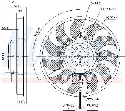 Ventilador, arrefecimento do motor NISSENS 85731