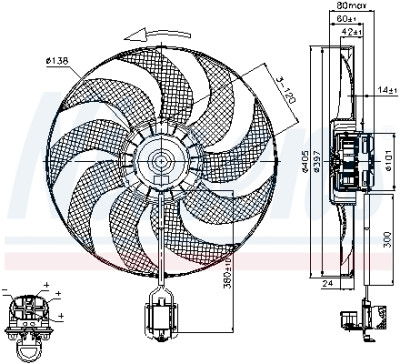 Ventilador, arrefecimento do motor NISSENS 85748