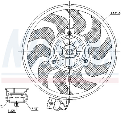 Ventilador, arrefecimento do motor NISSENS 85755