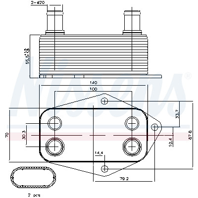 Radiador de óleo, óleo do motor NISSENS 9.0675