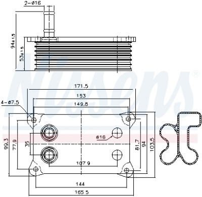 Radiador de óleo, óleo do motor NISSENS 9.0683