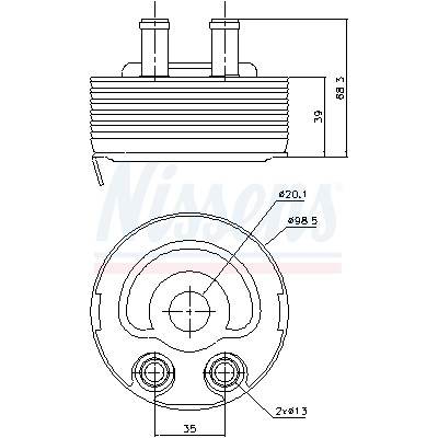 Radiador de óleo, óleo do motor NISSENS 90719