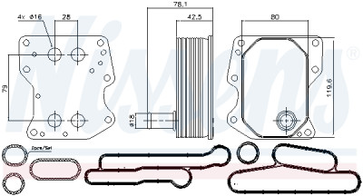 Radiador de óleo, óleo do motor NISSENS 90723