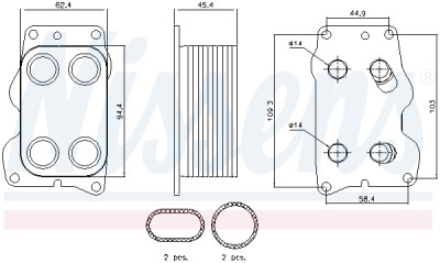 Radiador de óleo, óleo do motor NISSENS 90740