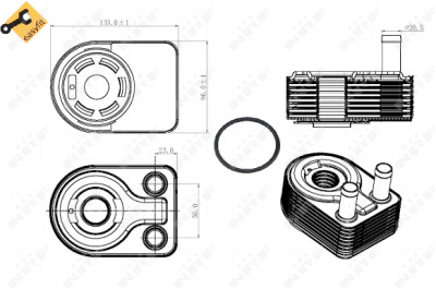 Radiador de óleo, óleo do motor NRF 31312