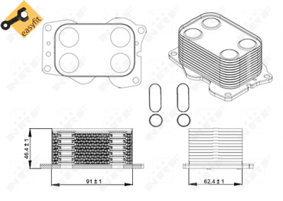 Radiador de óleo, óleo do motor NRF 31338