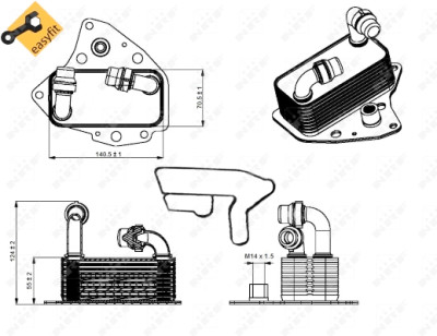 Radiador de óleo, óleo do motor NRF 31343