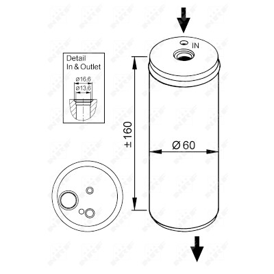 Filtro desidratador, ar condicionado NRF 33114