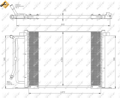 Condensador, ar condicionado NRF 35250