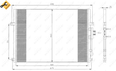 Condensador, ar condicionado NRF 35275