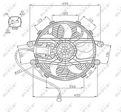 Ventilador, refrigeração do motor
