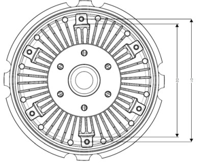 Embraiagem, ventilador do radiador