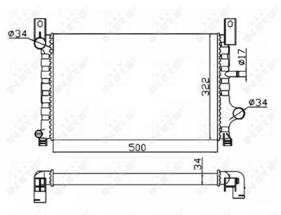 Radiador, refrigeração do motor NRF 506224