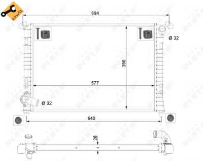 Radiador, refrigeração do motor NRF 53807