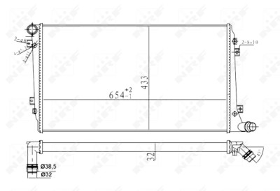 Radiador, refrigeração do motor NRF 53814A