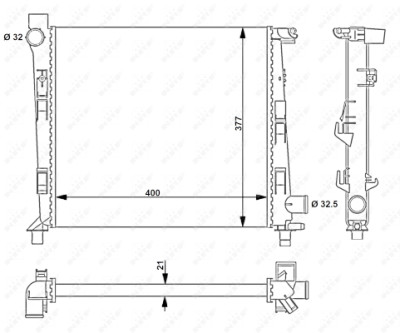 Radiador, refrigeração do motor NRF 54717