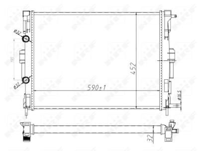 Radiador, refrigeração do motor NRF 58329A