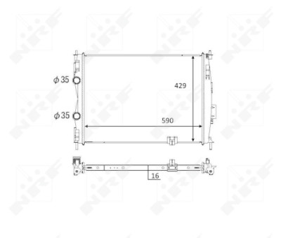 Radiador, refrigeração do motor NRF 59061