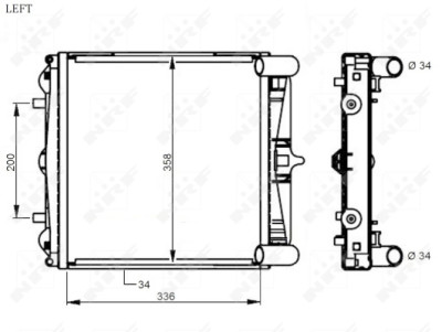 Radiador, refrigeração do motor NRF 59130