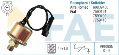 Sensor, pressão do óleo