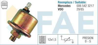 Sensor, pressão do óleo