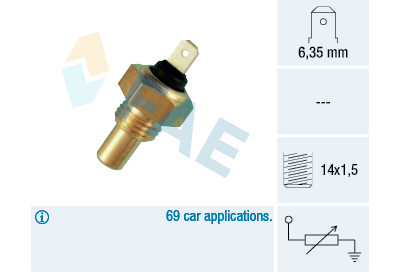 Sensor, temperatura do líquido de refrigeração