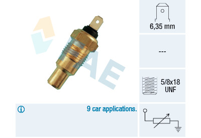 Sensor de temperatura do líquido de arrefecimento FAE 314/90