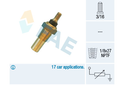Sensor de temperatura do líquido de arrefecimento FAE 320/40