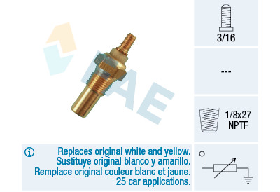 Sensor de temperatura do líquido de arrefecimento FAE 320/80