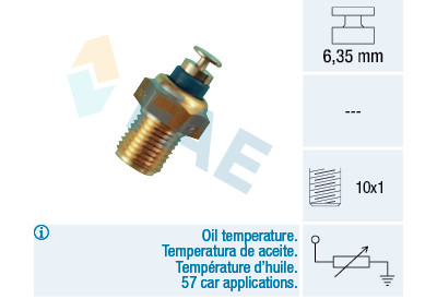 Sensor, temperatura do óleo