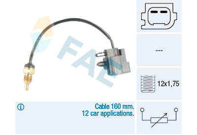 Sensor, temperatura do líquido de refrigeração