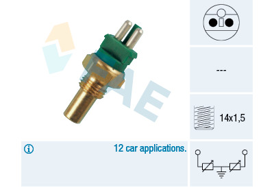 Sensor, temperatura do líquido de refrigeração
