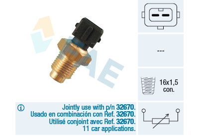 Sensor, temperatura do líquido de refrigeração
