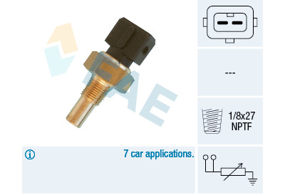 Sensor, temperatura do líquido de refrigeração