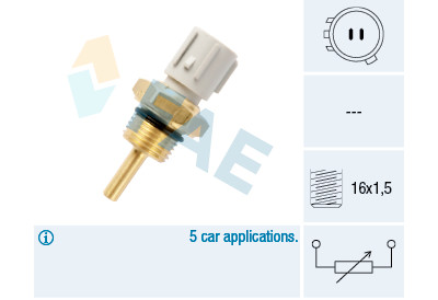 Sensor, temperatura do líquido de refrigeração