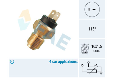 Sensor, temperatura do líquido de refrigeração