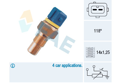 Sensor, temperatura do líquido de refrigeração
