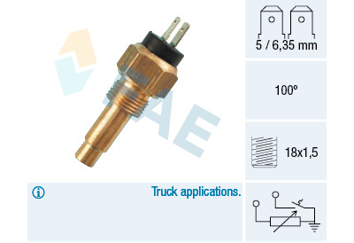 Sensor de temperatura do líquido de arrefecimento FAE 34190