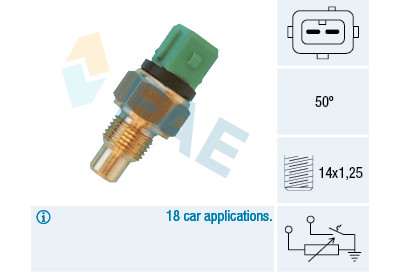 Sensor de temperatura do líquido de arrefecimento FAE 34430