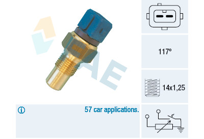 Sensor de temperatura do líquido de arrefecimento FAE 34440
