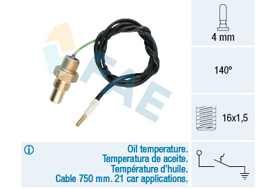 Sensor, temperatura do óleo