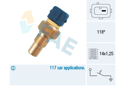 Interruptor de temperatura, luz de advertência do líquido de arrefecimento FAE 35290
