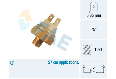 Interruptor de temperatura, luz de advertência do líquido de arrefecimento FAE 354/50