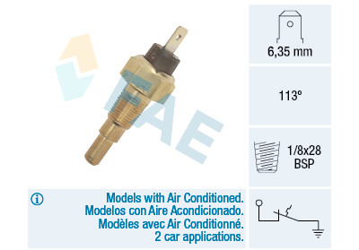 Interruptor de temperatura, luz de advertência do líquido de arrefecimento FAE 35670