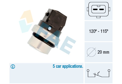 Interruptor de temperatura, ventilador do radiador FAE 367-00