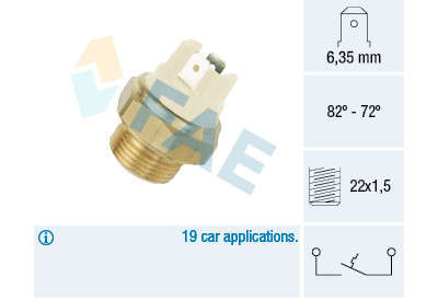 Interruptor de temperatura, ventilador do radiador FAE 37080