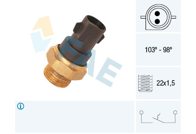 Interruptor de temperatura, ventilador do radiador FAE 37290