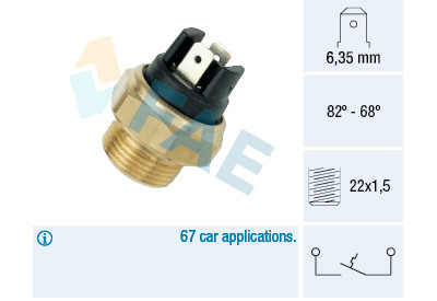 Interruptor de temperatura, ventilador do radiador FAE 37350