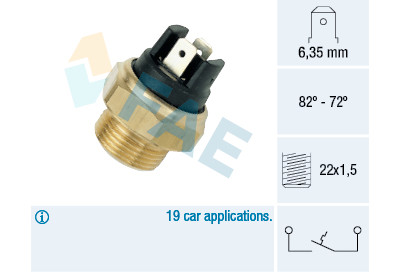 Interruptor de temperatura, ventilador do radiador FAE 37380